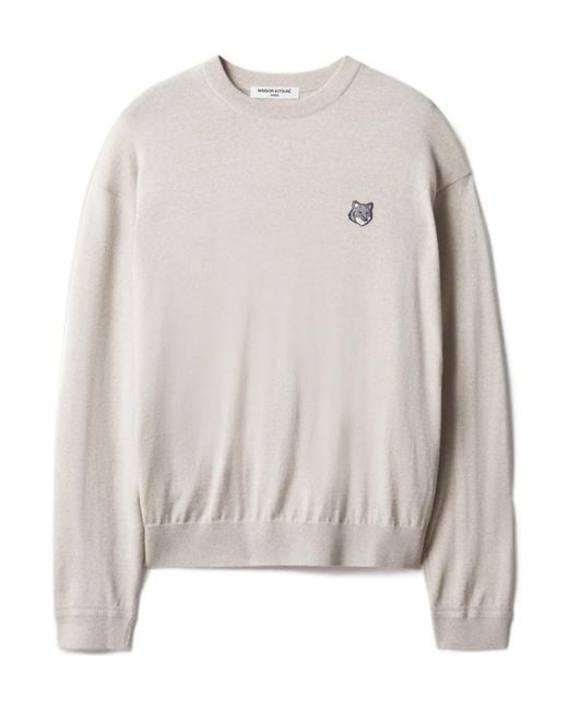 Maison Kitsuné Gray Fox Head Merino Comfort Jumper for men