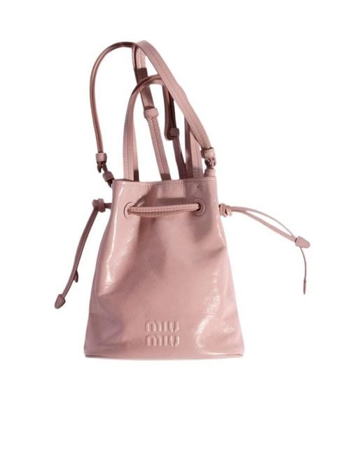 Miu Miu Pink Logo Shoulder Bag