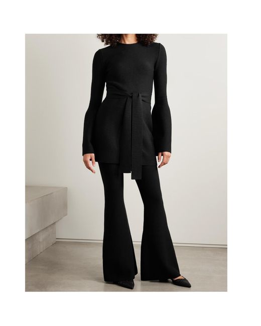 Gabriela Hearst Black Ayala Knitted Flare Pants