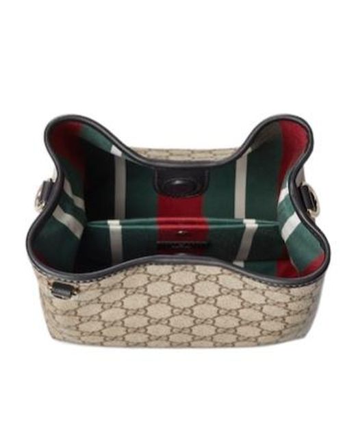 Gucci Natural Gg Emblem Small Bucket Bag