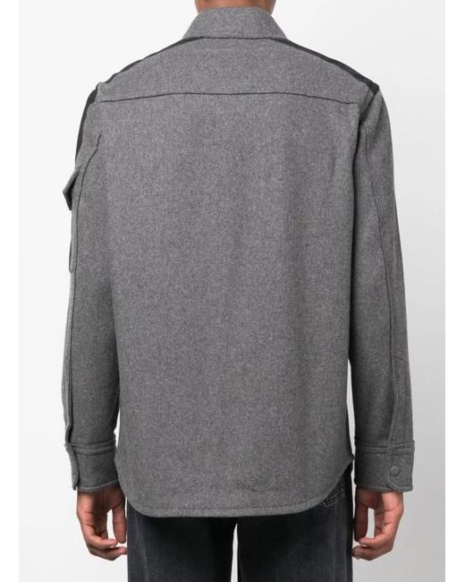 Helmut Lang Gray Button-Up Long-Sleeve Shirt for men