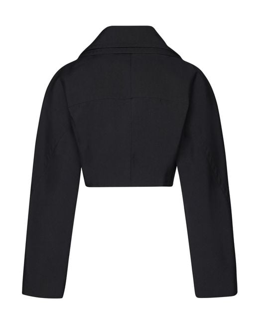 Alaïa Black Alaïa Cropped Double-Breasted Jacket