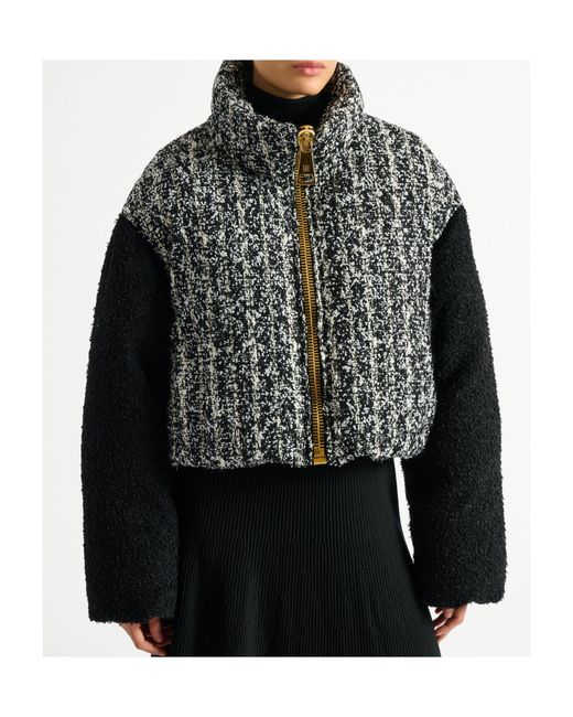 Balmain Black Tweed Panelled Jacket