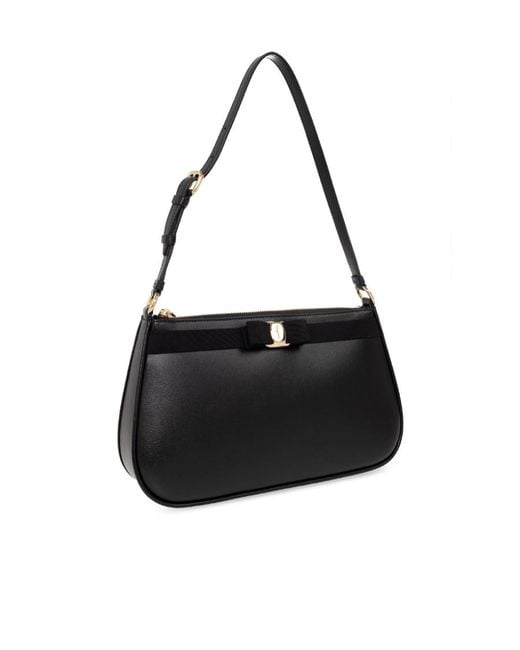 Ferragamo Black Vara Bow Shoulder Bag