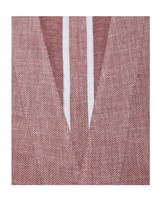 Brioni Pink Linen, Wool And Silk Jardigan for men