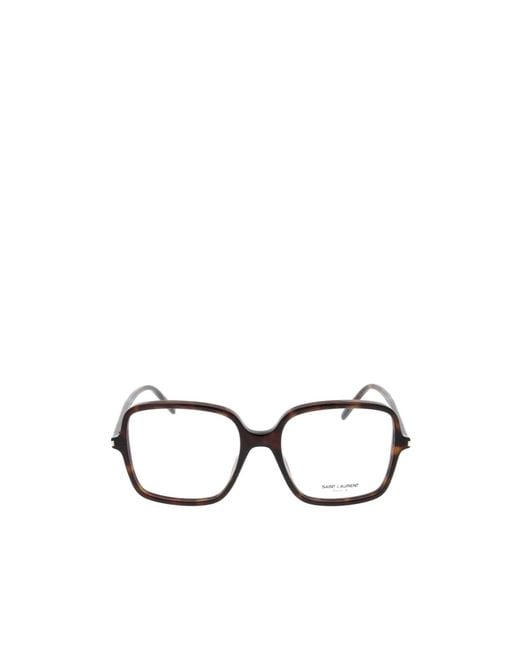 Saint Laurent White Eyewear Square Frame Glasses