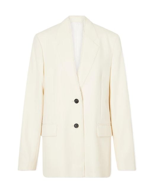Totême White Fringed-Trim Blazer