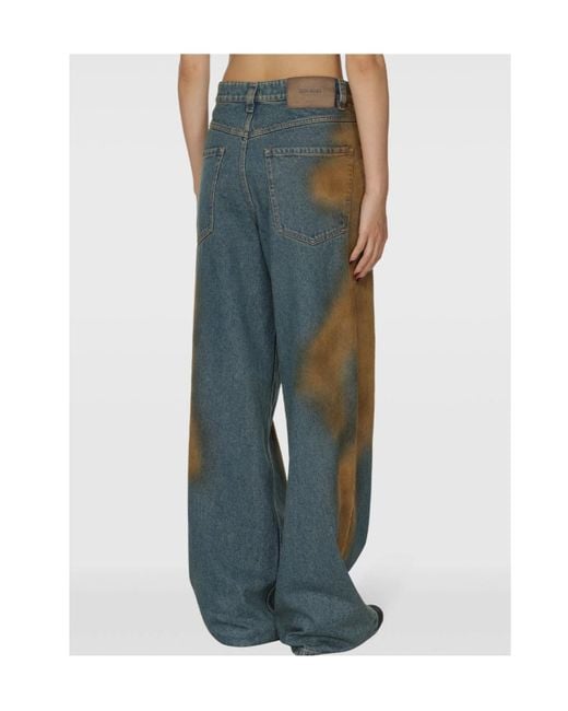 Uma Wang Blue Belt-Loop Jeans