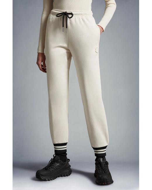 Moncler Gray Logo Patch Detail Drawstring Sweatpants