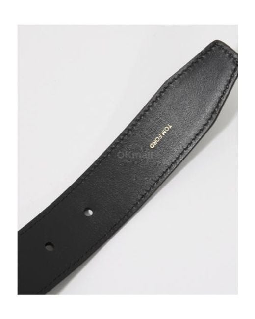 Tom Ford Black Square Buckle Belt for men
