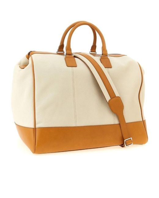 Brunello Cucinelli Natural Leather Duffel Bag for men