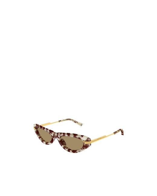 Bottega Veneta Brown Eyewear Panthos Frame Sunglasses