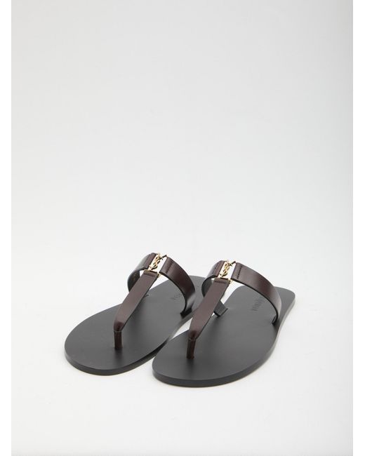 Saint Laurent Black Babylone Logo Plaque Slides for men