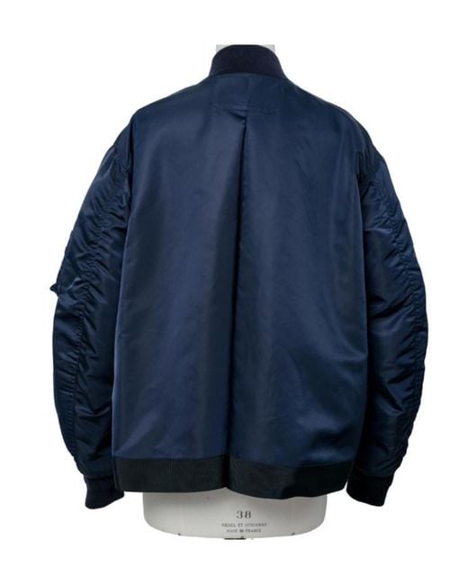 Sacai Blue Zipped Bomber Jacket