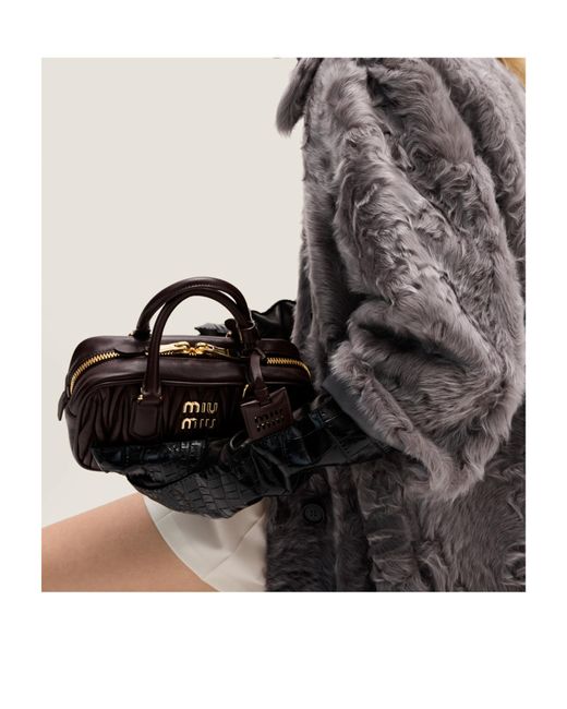Miu Miu Brown Arcadie Matelassé Nappa Leather Bag