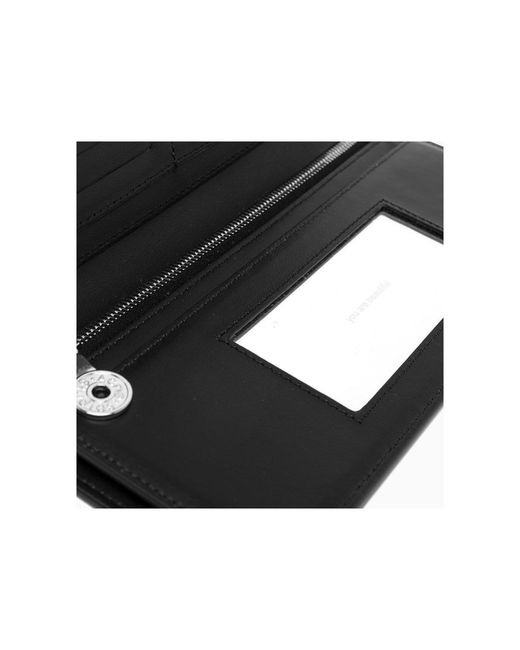 Acne Black Logo Detailed Foldover Wallet