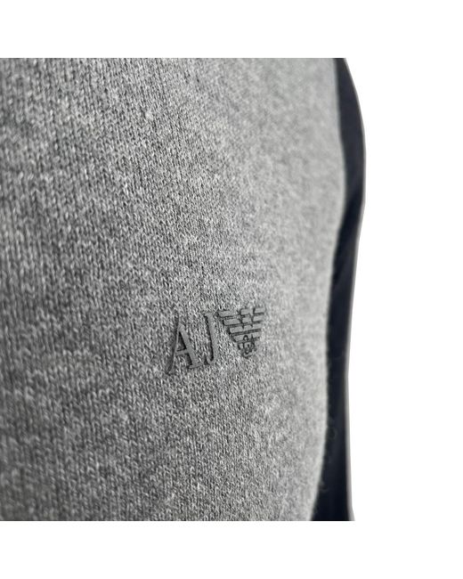 Armani Jeans Gray Round-Collar And Long-Sleeved Sweater for men
