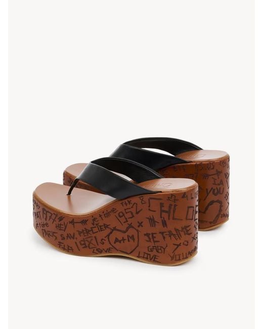Chloé Brown Maxime Wedge Slide