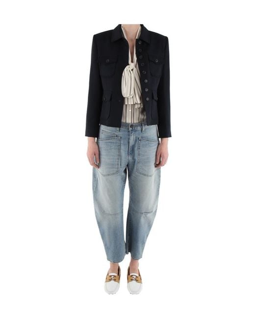 Nili Lotan Black Buttoned Utility Jacket