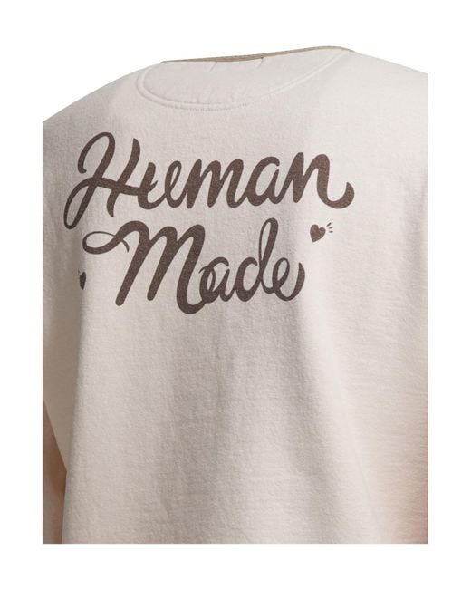 Human Made White Henley Neck Sweatshirt for men