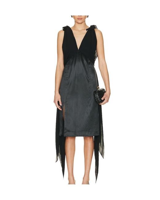 Bottega Veneta Black Fluid Midi Dress