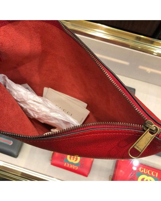 Gucci Red Medium Logo Printed Handbag for men