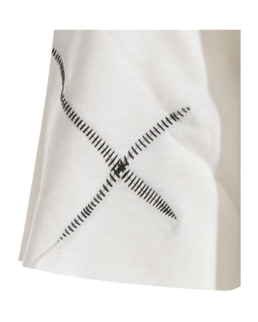 Thom Krom White Contrast Stitch T-Shirt for men