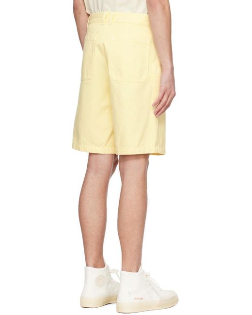 A.P.C. Yellow Twill Cotton Shorts for men