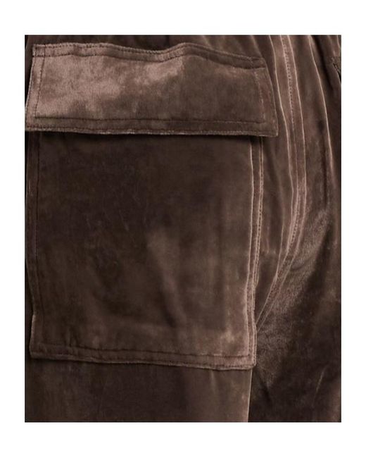 Rick Owens Brown Dietrich Velvet Drawstring Pants