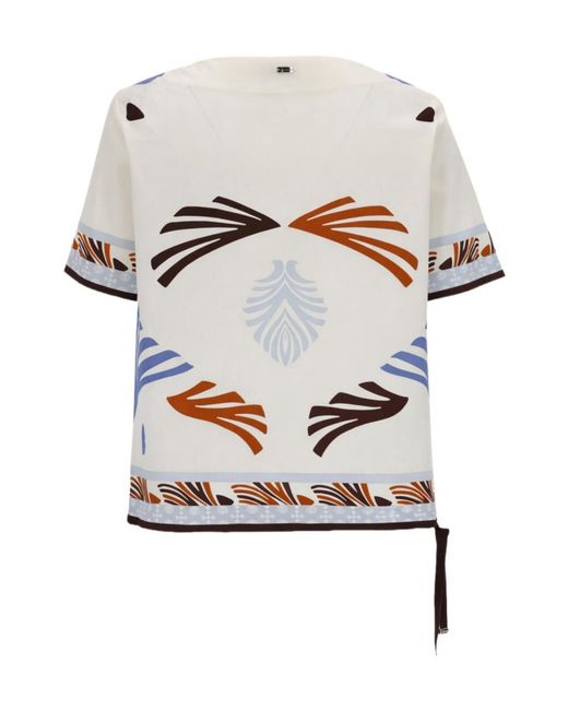 Herno White Graohic Printed Crewneck T-Shirt