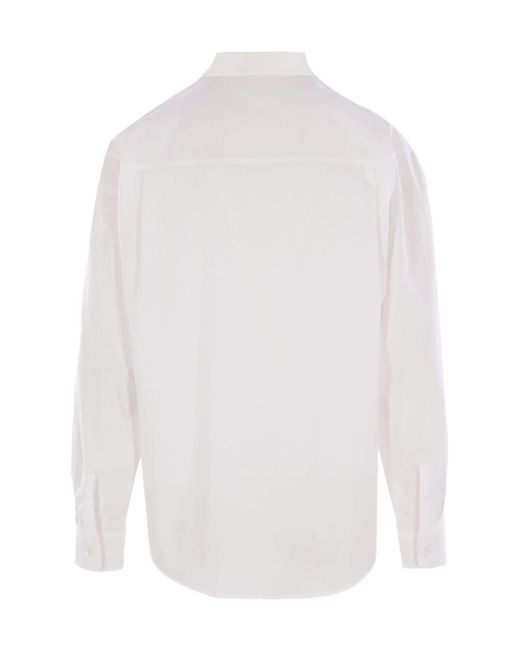 Auralee White Oversized Twill Shirt for men
