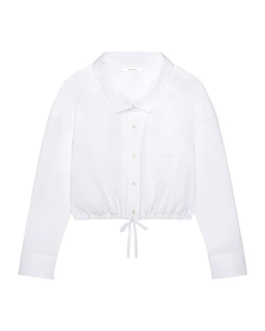 Givenchy White Cropped Poplin Shirt