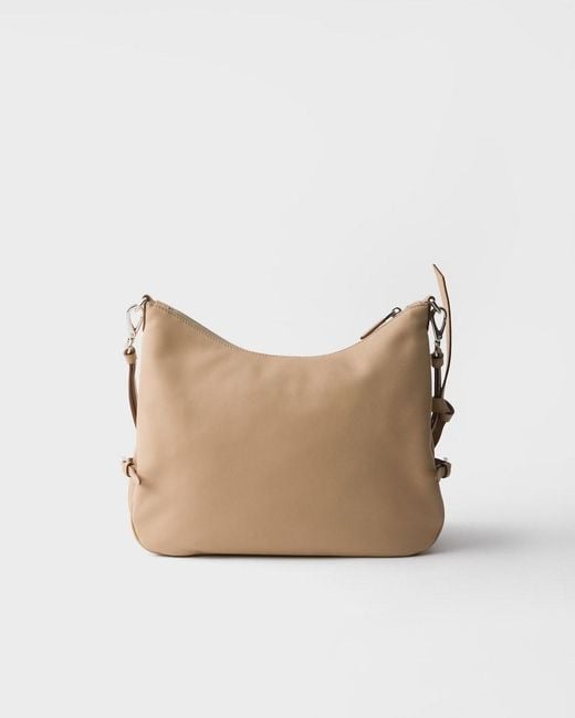 Prada Natural Fold Large Leather Shoulder Bag
