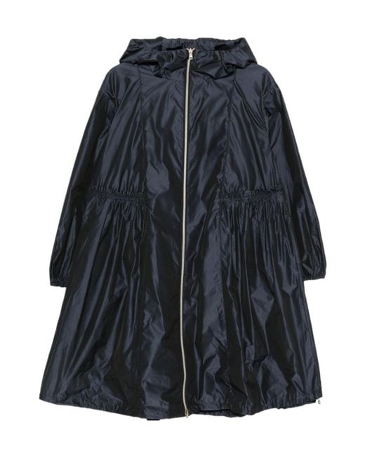 Herno Blue Zip-Up Hooded Coat
