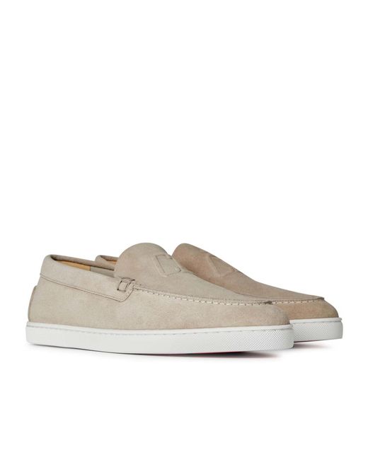 Christian Louboutin White Logo Loafers for men