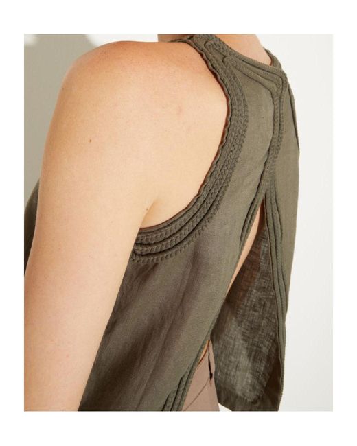 MAX&Co. Green Passementerie Linen Top