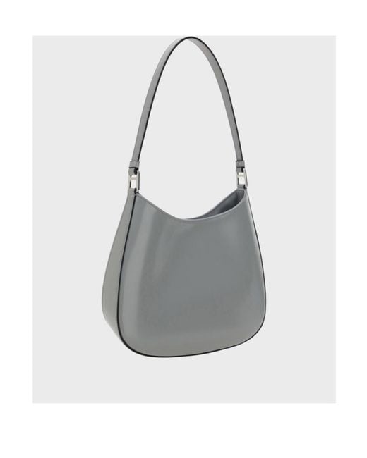 Prada Gray Logo Shoulder Bag