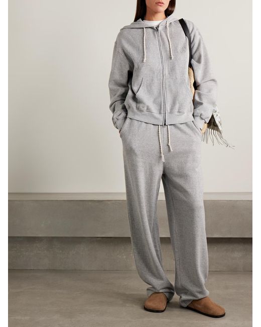 The Elder Statesman Gray Daily Wide-Leg Sweatpants