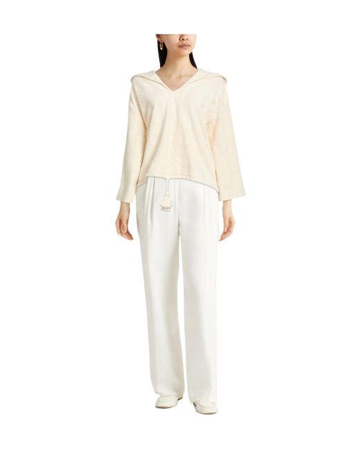 Tory Burch Natural Hooded Track Jackets