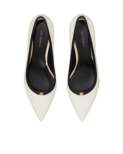 Tory Burch White Pointed Toe Pumps