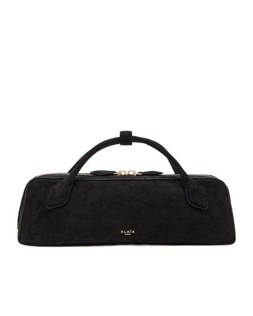 Alaïa Black Le Teckel Suede Clutch