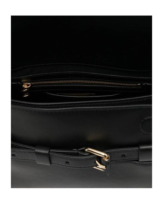 Moschino Black Buckle-Strap Crossbody Bag