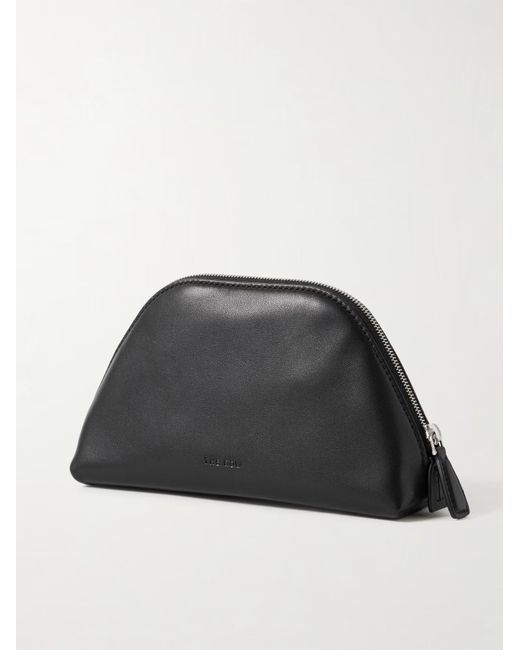 The Row Black Devon Mini Leather Clutch