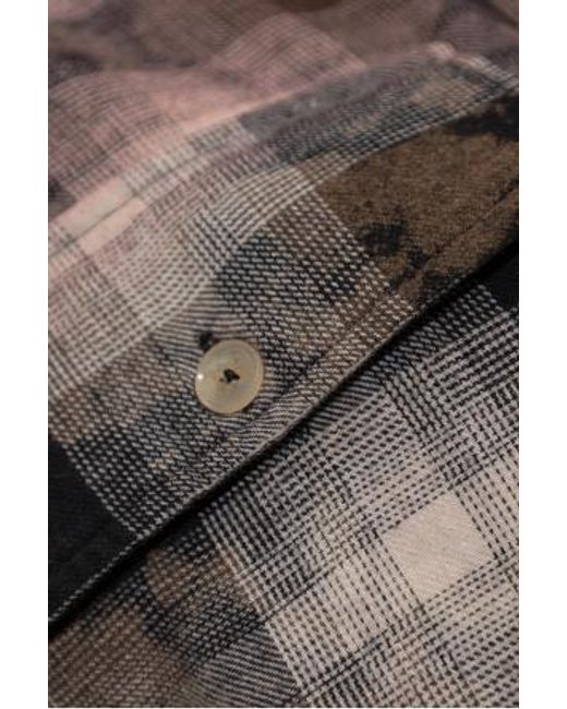 Palm Angels Brown Curved Logo Coated Checkshirt
