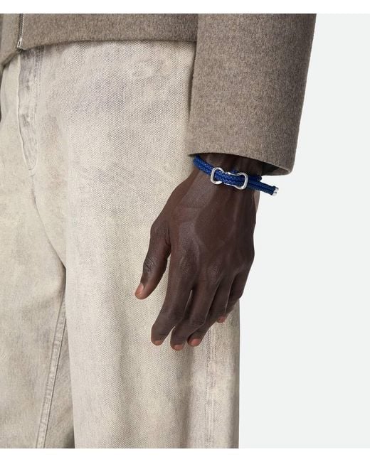 Bottega Veneta Blue Leather Bracelet for men