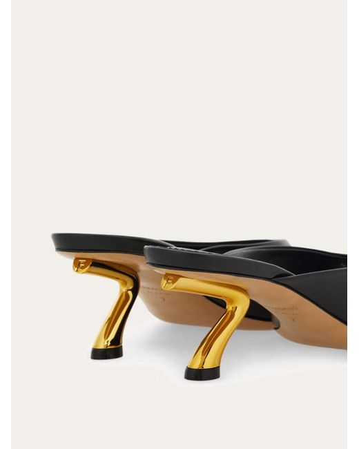 Ferragamo Brown Ferragamo Sculpted Heel Heeled Sandals