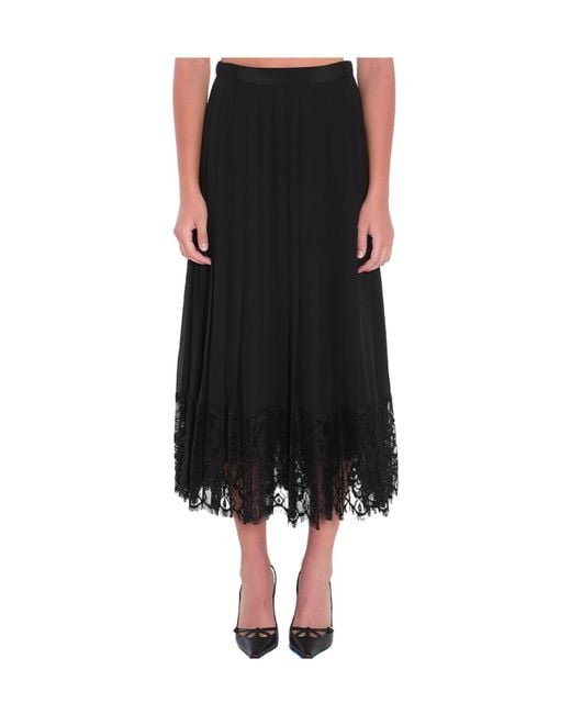 Dolce & Gabbana Black Lace Midi Skirt