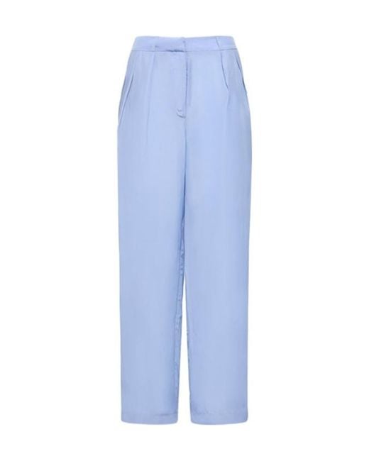 Frankie Shop Blue Tansy Pleated Silky Cupro Pants