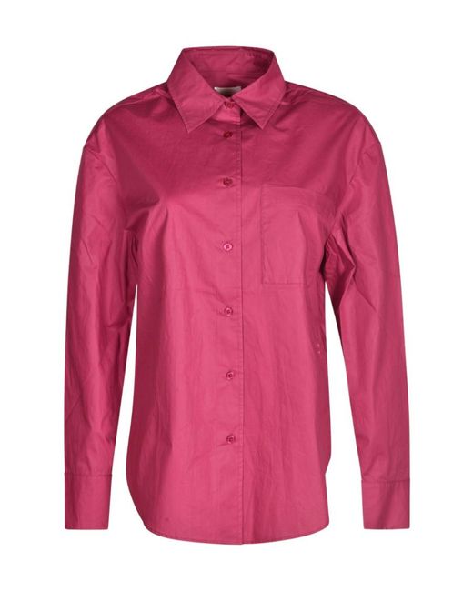 Isabel Marant Red Long-Sleeve Organic Cotton Shirt
