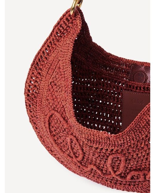 Chloé Red Chloé Summer Banana Woven Shoulder Bag